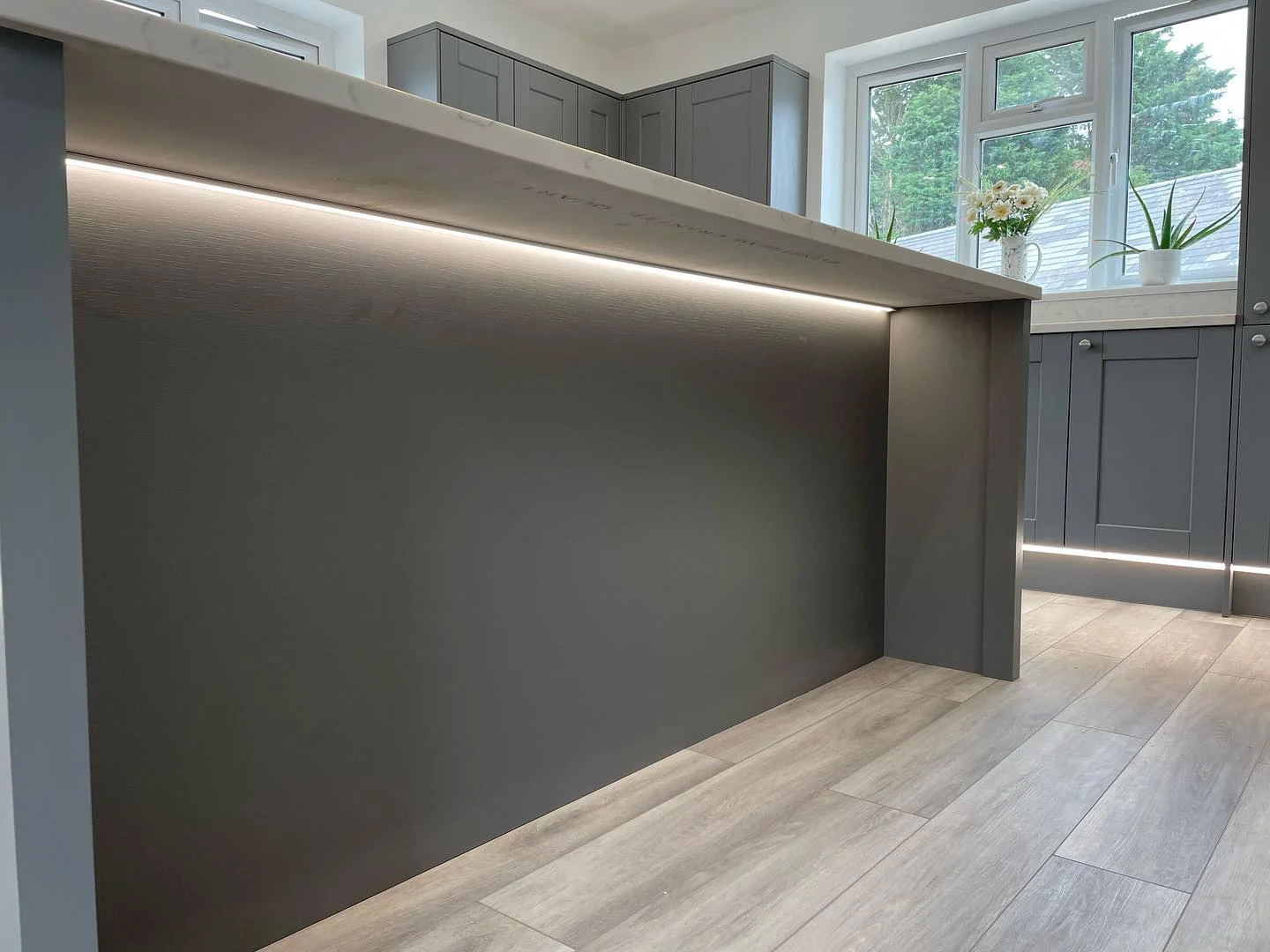 Under cabinet kitchen LED lighting installation